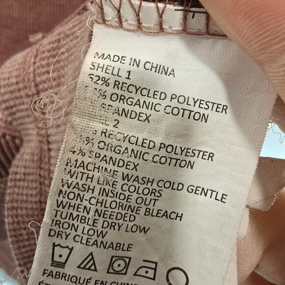 Prana Shirt Womens Medium Red Long Sleeve Hooded Waffle Thermal Organic - Picture 10 of 12